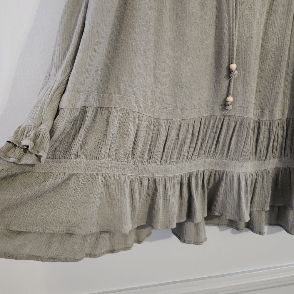Ces Femme | Boho Flowy Loose Sleeves Ruffled Top - Picture 6 of 6